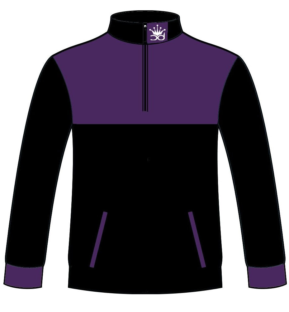 MADDIE Girls 1/4 Zip Jacket - Black/Purple