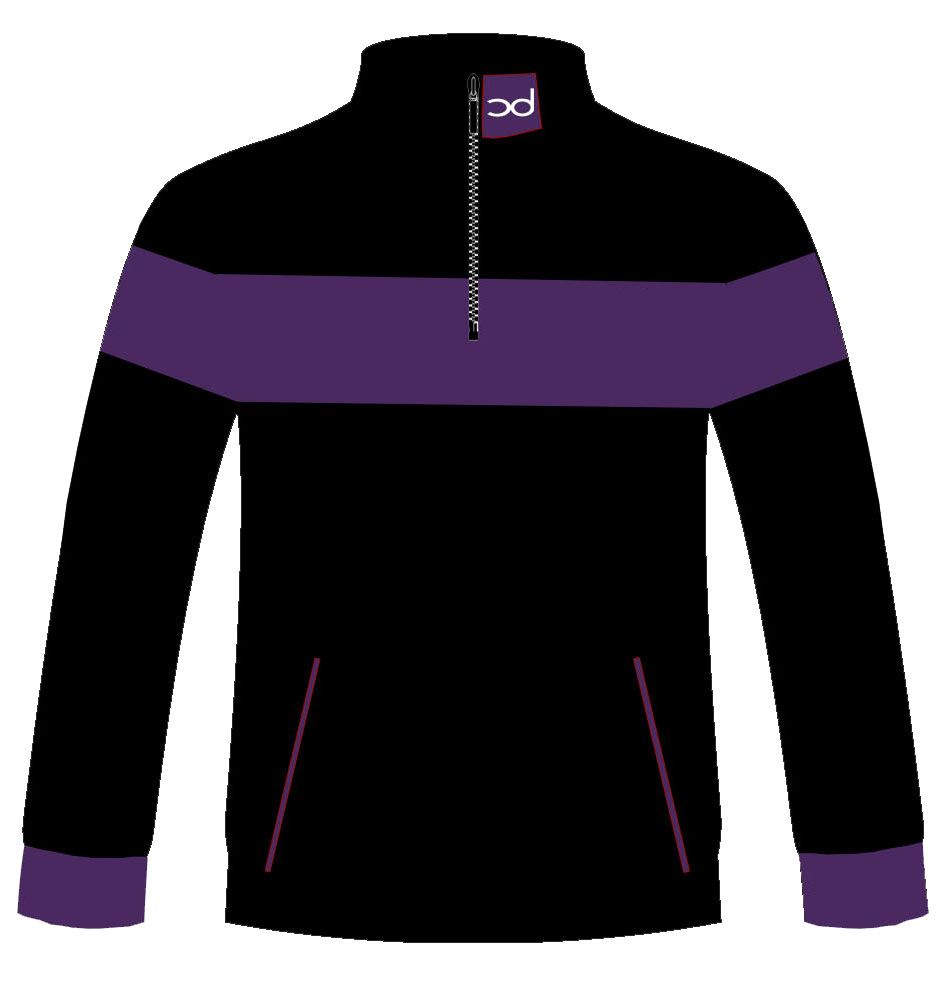 REXY Junior 1/4 Zip Jacket - Black/Purple
