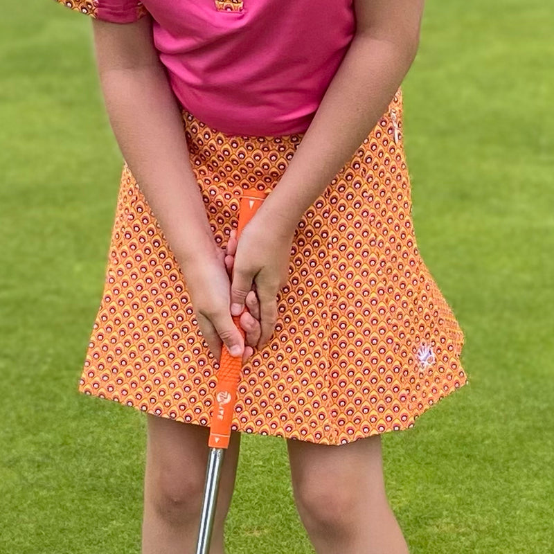 TILLY Girl's Golf Skort - Hot Pink/Yellow