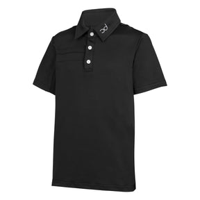 MILLSY Junior Golf Polo in Black - Front View