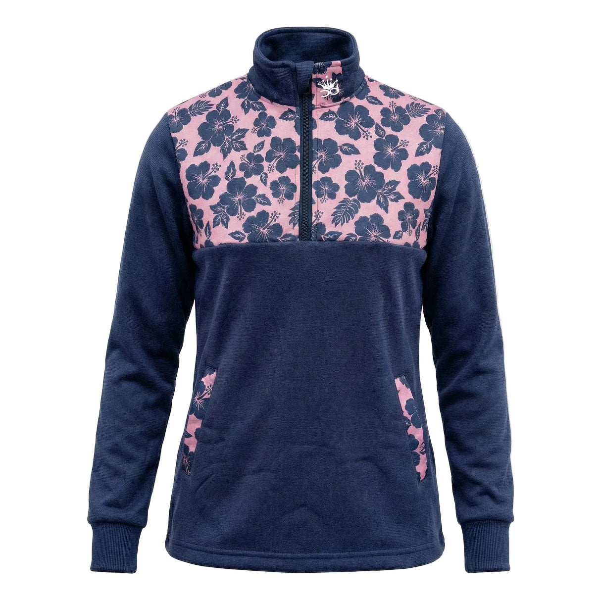 TROPIC Girls 1/4 Zip Jacket - Light Pink/Navy