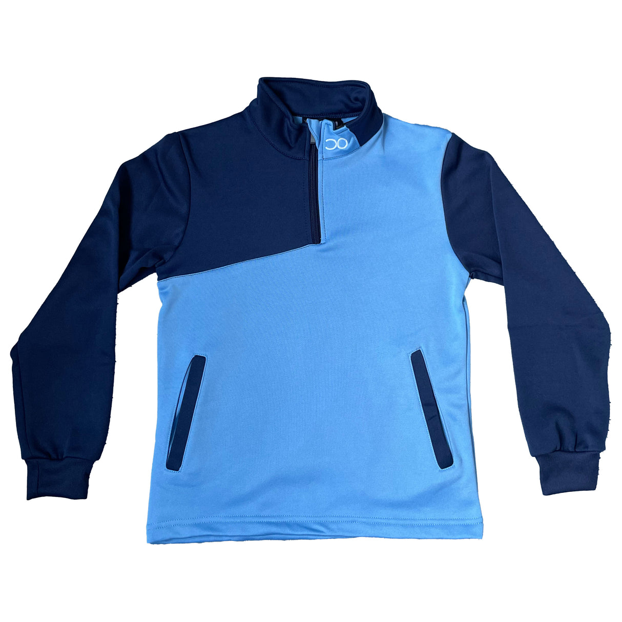 JACKSON Junior 1/4 Zip Jacket - Light Blue/Navy