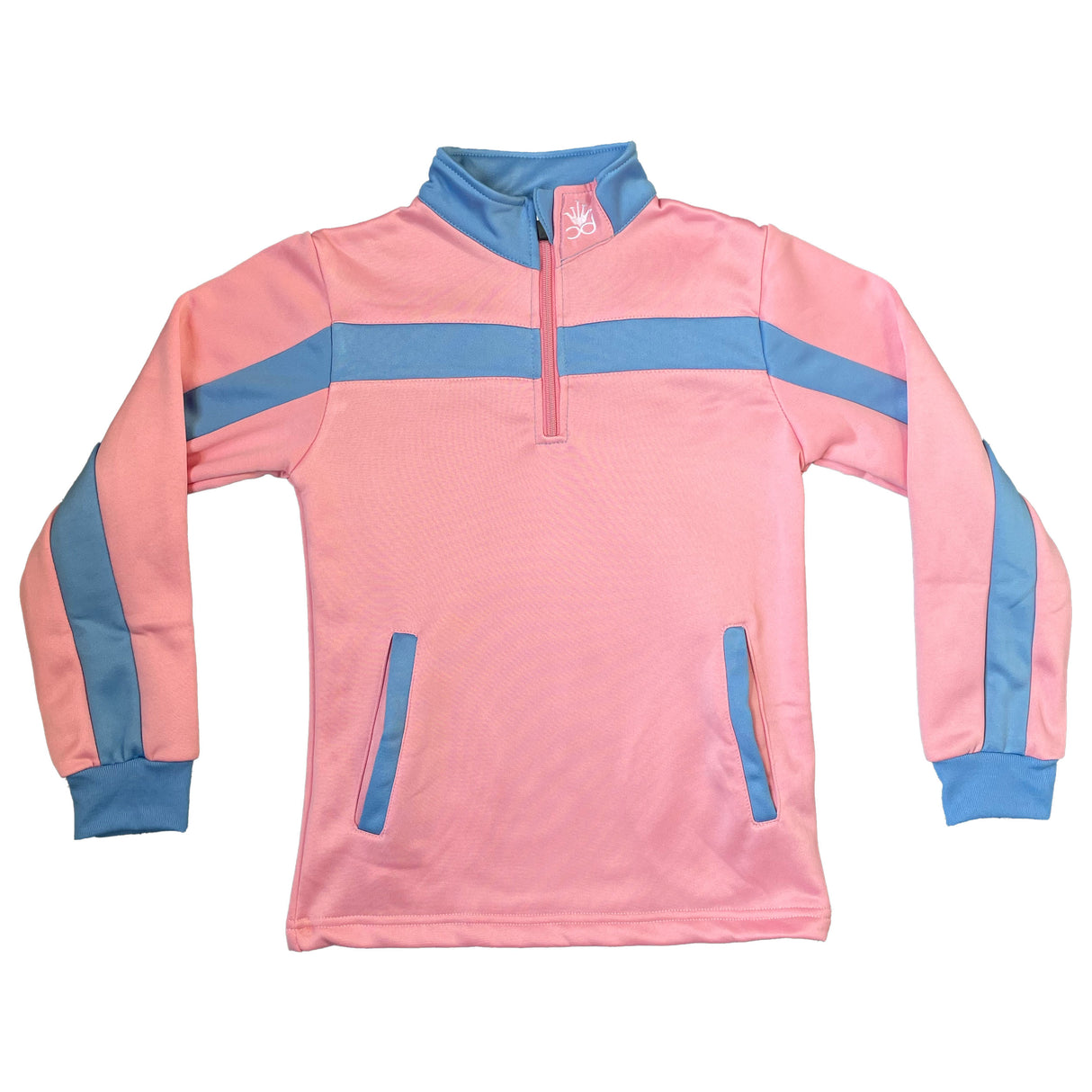 TIA Girls 1/4 Zip Jacket - Light Pink/Light Blue