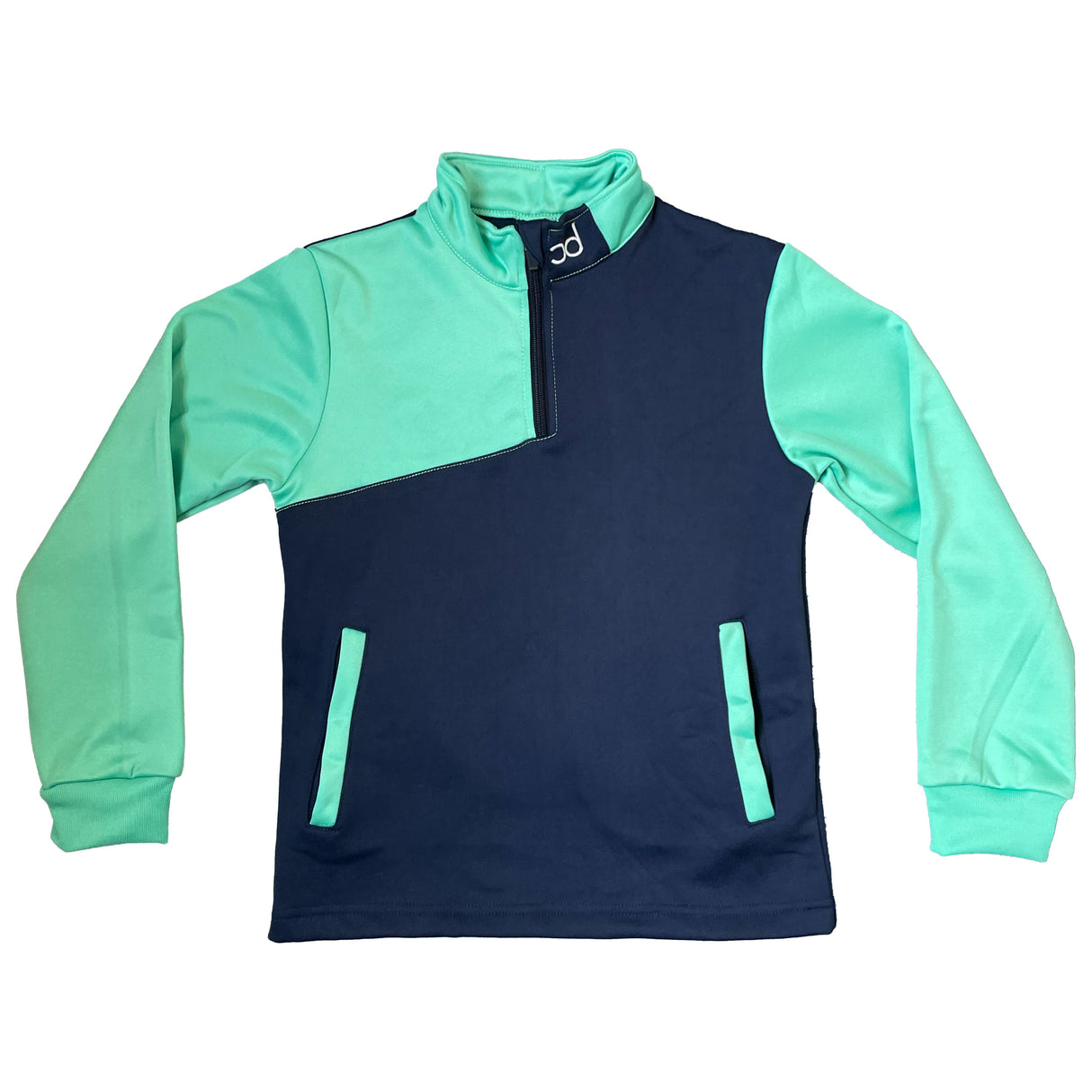 JACKSON Junior 1/4 Zip Jacket - Mint Green/Navy