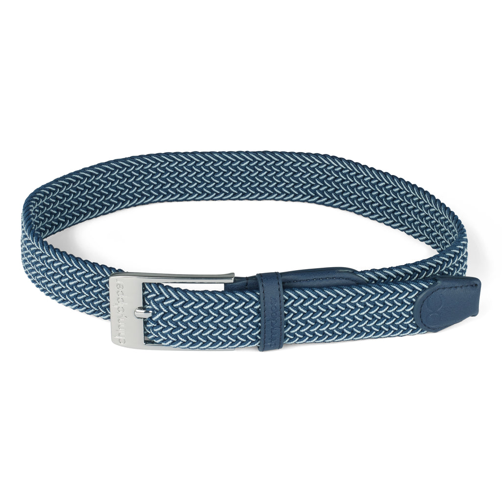 Navy/Light Blue Braided Junior Golf Belt