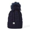 Navy Fleece Lined Bobble Hat with changeable bobble.